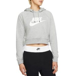 Nike Sportswear Essential Women’s Cropped Hoodie in Heather Grey XL
